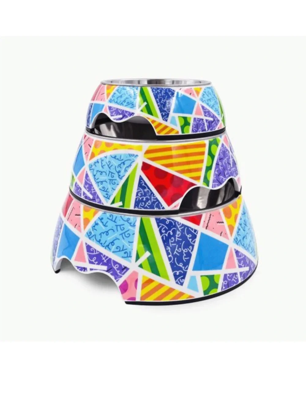 NWT ROMERO BRITTO- Britto Baby Blue Landscape Pet Bowl, Size Small- Cat or Dog